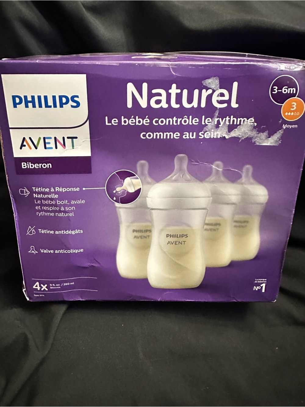Natural Baby Bottles - White (3-6m) - 4 Pack